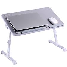 Portable Laptop Table By Superjare Foldable Durable Design Stand Desk Adjustable Angle Height For Bed C Adjustable Desk Portable Laptop Table Couch Bed