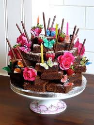 Louise S Kitchen Other Rooms A Stack Of Chocolate Brownies With Flowers And Butterflies What A Simp Birthday Cake Alternatives How To Stack Cakes Cake