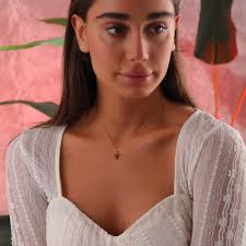 Collier de fruits, pendentif coeur aux fraises, collier coeur en argent,  bijoux aux fruits, cadeau d'été, collier coeur rouge avec pierre, 31 UA