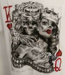 Tattoo queen king og abel tattoos card chicano hearts skull cards skeleton evil illuminati cholo kings clown. Pin On Skulls Drawing