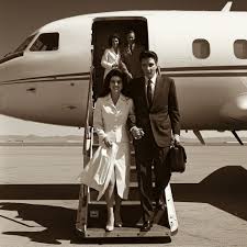 Elvis and Priscilla boarding a private jet in 1967. #ElvisPresley  #PriscillaPresley