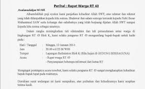 Sabtu, 10 agustus 2017 jam : Contoh Surat Undangan Rapat Rt Untuk Warga Sample Surat Undangan Cute766