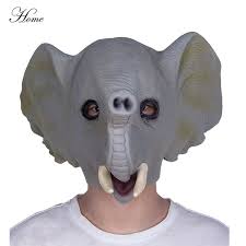 المنزل العلامة التجارية الفيل قناع اللاتكس الحيوان هالوين قناع رأس كرنفال حزب زي Lion Sculpture Elephant Statue