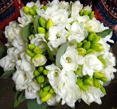 Featuring the portfolio of skilled floral designers and wedding event hair stylists specializing in weddings and occasions. All White Freesia Wedding Bouquet Freesia Wedding Freesia Wedding Bouquet White Freesia
