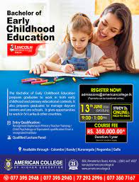 Search for relevant results here! Bachelor S In Early Childhood Education American College Kandy Campus Facebook