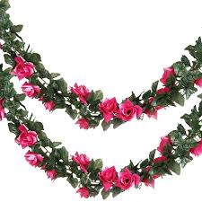 Import quality artificial flower supplied by experienced manufacturers at global sources. 6 Ft Fushia Faux Floral Chains Uv Safe Artificial Rose Garland