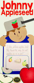Johnny Appleseed Craft Activity Great For An Apple Themed September Bulletin Board For P Johnny Appleseed Craft Apple Seeds Differentiated Writing Activities