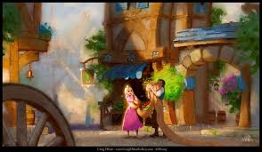 Craig Elliott Tangled Wc And Line Town 1 V5smfix Jpg 1920 1119 Concept Art Disney Fan Art Art