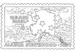 Coloring pages for kids mammals alaska dall state book high. Mr Nussbaum Alaska Statehood United States Postage Stamp Coloring Page