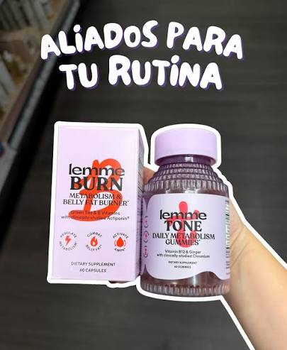 Juntas funcionan como un complemento para quienes están en un proceso de control de peso y buscan apoyo extra junto a hábitos activos 💥 Lemme Burn enfocada en apoyar la quema de