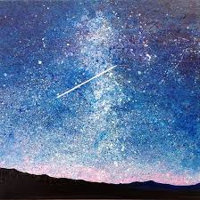 Shooting Star By Ivy Stevens Gupta Star Painting Shooting Stars Circle Painting