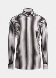 Cheap striped shirt starting from $16.99. Brown Stripe Slim Fit Shirt Egyptian Cotton Suitsupply Online Store