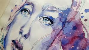 See watercolor woman face stock video clips. Hd Wallpaper Woman Blue And Purple Watercolor Portrait Painting Art Face Wallpaper Flare