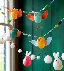 Basteln Mit Kindern Girlande Ostern Ideen Hasen Kuken Easter Garland Easter Diy Easy Easter Crafts