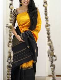 Black And Gold Combination Blouse Designs Pin By Hela Susan Paul On Silksaree Blouse Designs Saree Designs Party Wear Sarees