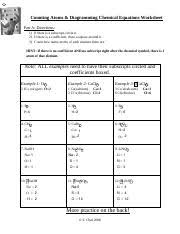 The meaning of a chemical formula a chemical formula is a shorthand method of representing the elements in a compound. Counting And Balancing Equations Pdf Counting Atoms Diagramming Chemical Equations Worksheet Part A Directions 1 If There Is A Subscript Circle It 2 Course Hero