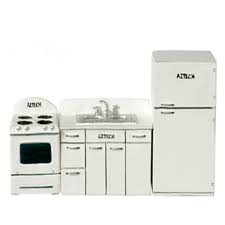 Dolls house miniatures set of servants bells victorian house downton abbey #unbranded. 1 2 Inch Scale 1950 S White Dollhouse Miniature Kitchen Set Real Good Toys