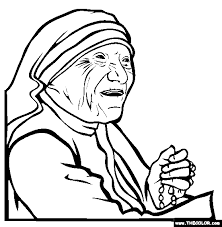Download a coloring page/paper doll of blessed mother teresa of calcutta. Mother Theresa Coloring Page Free Mother Theresa