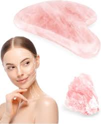 GUASHAPE Gua Sha Outils pour le visage, pierre de visage en quartz rose  naturel Gua Sha,