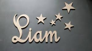 Prenom En Bois Mdf Liam Taille Xl Decoration Pour Enfants Par Papier Peuplier Prenom En Bois Decoration Chambre Enfant Decoration