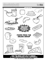 There are tons of great resources for free printable color pages online. Colouring Page For Your Kids Foods From The Grains Group Coloring Pages Kindergarten Worksheets Kindergarten Coloring Pages