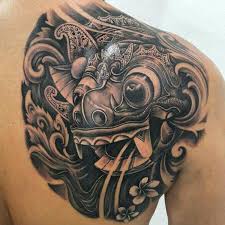 Book a tattoo today with i contacted bali tattoo studio 2 months before my trip to bali and they were so nice and helpful when. Balinese Barong Mask Tattoo Tato Punggung Desain Tato Tato Keren