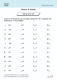 Grade 1 english worksheets pdf. Phonics At Word Family Worksheets Www Grade1to6 Com