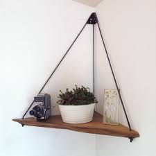 Hanging Corner Shelf Corner Decor Diy Hanging Shelves Corner Shelves Living Room