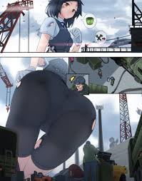 Rule 34 Dev - anime_style ass black_pants black_shirt brown_hair building  city comic construction copyright_request crane crush destruction giantess  gloves helicopter kantai_collection kuroshio_(kantai_collection) leggings  macrophilia manga pixiv ...