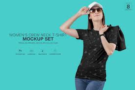 Find & download free graphic resources for t shirt mockup. Women S Crew Neck T Shirt Mockup In Apparel Mockups On Yellow Images Creative Store