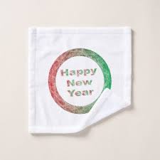 Happy New Year Stamp Wash Cloth New Year S Eve Happy New Year Designs Party Celebration Saint Sylvester Red Bath Towels Happy New Year Design Washing Clothes