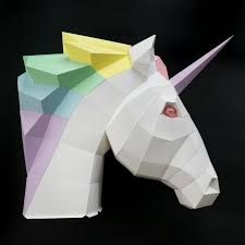 make a 3d paper unicorn with a template from oxygami s etsy shop hgtv