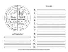 Wie heißen die wintermonate, die frühlingmonate, die sommermonate und die herbstmonate? Die Jahreszeiten Jahreszeiten Hus Klasse 2 Grundschulmaterial De
