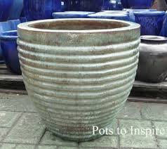 Grey fiberstone indoor outdoor modern rectangular planter pot. Large Glazed Opal Green Verdigris Garden Plant Pot Woodside Garden Centre Pots To Inspire