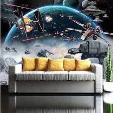 3d Star Wars Cartoon Wall Mural Battle Scene Wallpaper For Home Or Business Kids Room Murals Star Wars Mural Kids Room Wallpaper Star wars wall mural photo wallpaper kids children bedroom disney giant poster.
