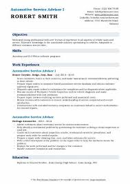 Instead the person they will most likely deal with is the automotive service advisor. Automotive Service Advisor Resume Samples Qwikresume