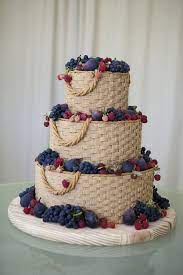 The Vault Curated Refined Wedding Inspiration Cake Basket Basket Weave Cake Berry Wedding Cake