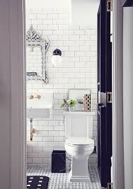 Black And White Tile Powder Room 9 Interiors Photo Ashley Capp Bathroom Design Bathroom Inspiration White Subway Tile Bathroom