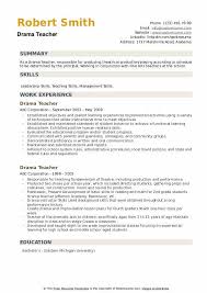 Our theater resume example & writing tips can teach you a thing or two about applying for work as a performer or stagehand. Drama Teacher Resume Samples Qwikresume