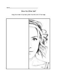 Draw The Other Half Person Edition Art Worksheets Art Lessons Middle School Art Handouts