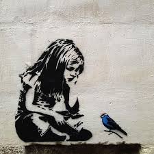 Banksy is an exciting artist and we are delighted to be offering works by him. Banksy Graffiti Girl With Blue Bird Large Wall Art Metal Etsy In 2021 Banksy Graffiti Street Art Large Metal Wall Art