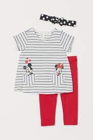 Set Din 3 Piese De Jerseu Alb Minnie Mouse Copii H M Ro
