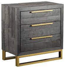 This nightstand can take it with style. Elle Brass Leg Reclaimed Wood 3 Drawers Nightstand Contemporary Nightstands And Bedside Tables By Zin Home Zch 52003732 Houzz
