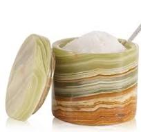 Marble Salt Cellar With Lid and Spoon 3 Inch Green Stone Salt Box, Sugar  Bowl & Spice Jar for Celtic & Flaky Salts, Seasoning Container for Herbs,  ...
