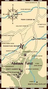 Map Of Ashdown Forest Winnie The Pooh Map Winnie The Pooh Forest Map
