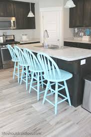Check out these kitchen decor ideas in tiffany blue. Tiffany Blue Kitchen Stools Make Over Life Should Cost Less