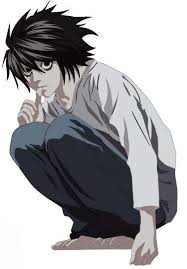 l deathnote crouching image death note death note l anime