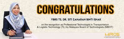 Malaysia board of technologists (mbot) is one of the new professional bodies that gives professional recognition to technologists and technicians in related. Miros On Twitter Congratulations To Our Director General Sitiza406 On The Recognition As Professional Technologist In Transportation Logistic Technology Tl By Malaysia Board Of Technologists Mbot Https T Co Zsdyljtek3