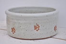 Medium Dog Bowl With Paw Prints Ceramic Dog Bowl Pottery Dog Bowl Dog Bowl Pet Bowl Medium To Large Dog Bowl Ceramic Dog Bowl Dog Bowls Bowl