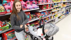 Shopping With Reborn Baby Doll In Stroller Car Seat At Walmart Youtube